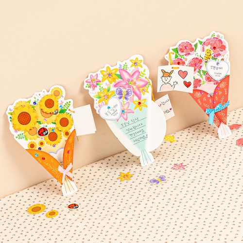 노리프렌즈 만들기재료 - 카네이션 꽃다발 편지 만들기키트 어버이날선물