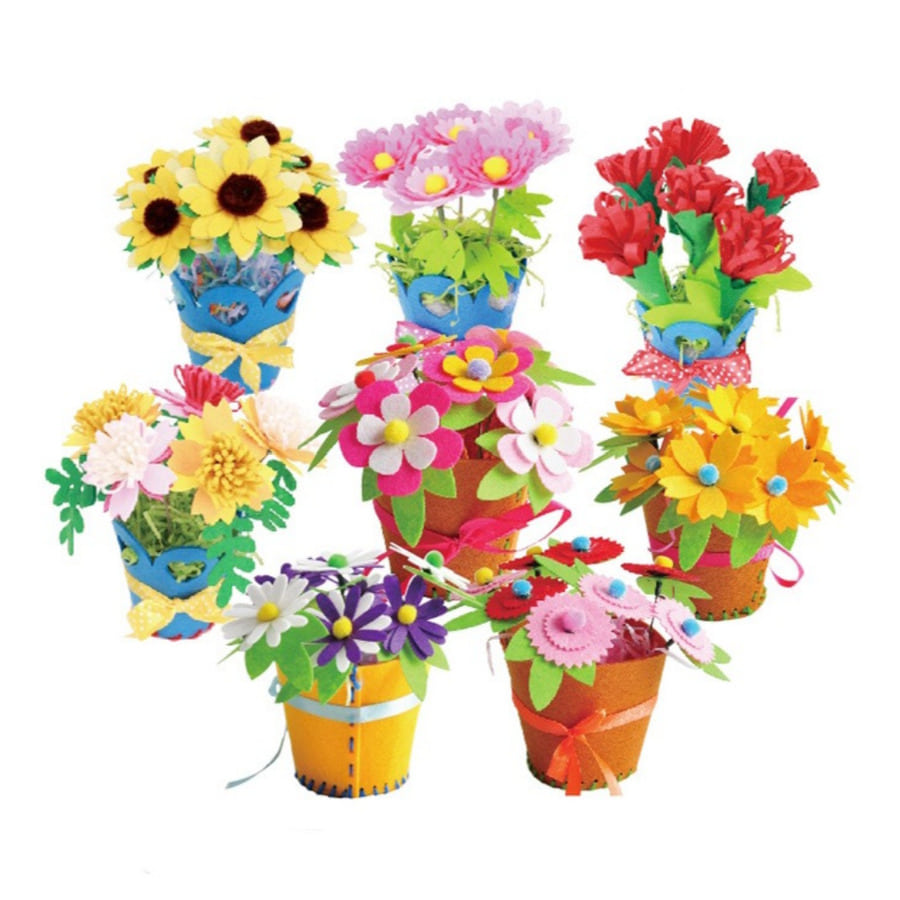 노리프렌즈 만들기재료 - 펠트화분꽃 만들기 선물 꽃바구니