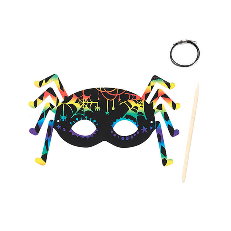 노리프렌즈 만들기재료 - 스크래치종이 할로윈가면 거미 어린이 파티용품 미술놀이 민화샵 만들기