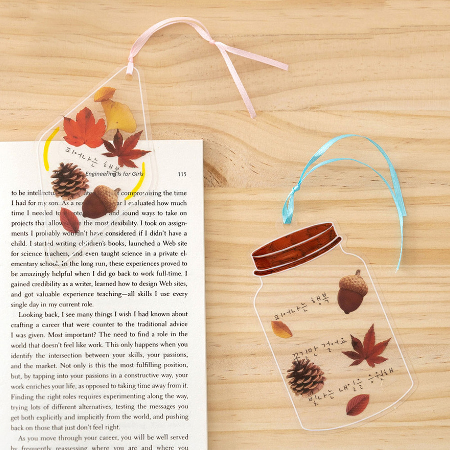 노리프렌즈 만들기재료 - 꽃책갈피 2종세트 만들기 OHP북마크 독서용품