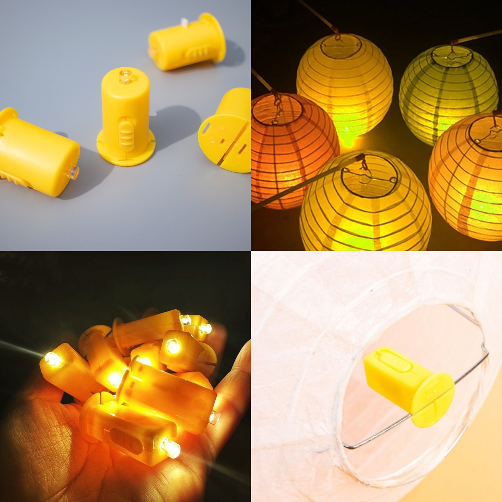 노리프렌즈 만들기재료 - LED한지등전구 노랑불 5개 상시점등 배터리포함