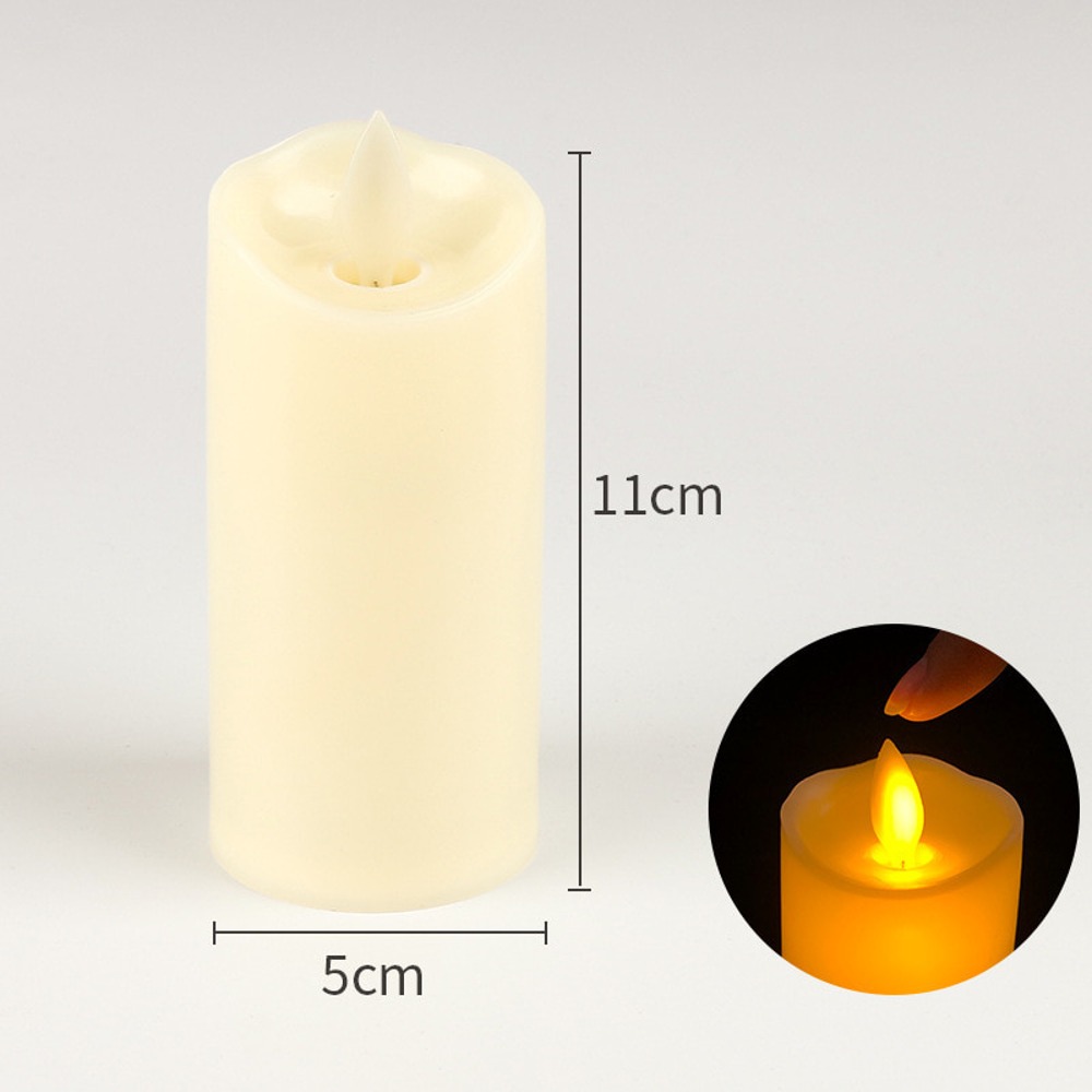 노리프렌즈 만들기재료 - LED촛불 아이보리 12개세트 약5X11cm 티라이트 공예 재료
