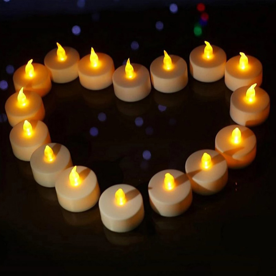 노리프렌즈 만들기재료 - LED촛불 노랑불 24개세트 3.5X4.5cm 자동촛불 건전지포함