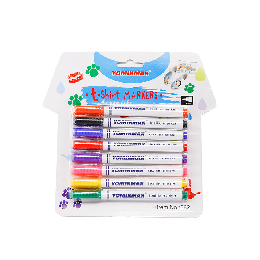 노리프렌즈 만들기재료 - 패브릭마카 8색세트 섬유용펜 미술 공예용