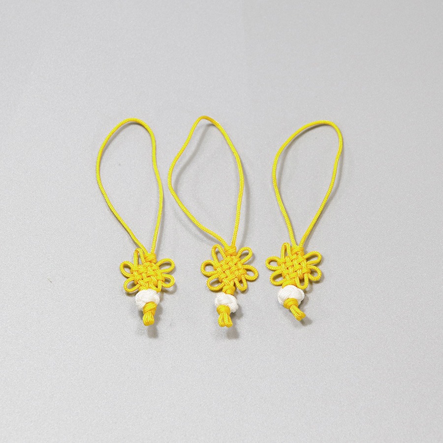 노리프렌즈 만들기재료 - 전통매듭 중형 노랑 5개 2.2X7.5cm 국화매듭 장신구