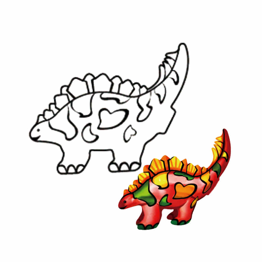 노리프렌즈 만들기재료 - 컬러룬 공룡 스테고사우루스 10인용 색칠놀이
