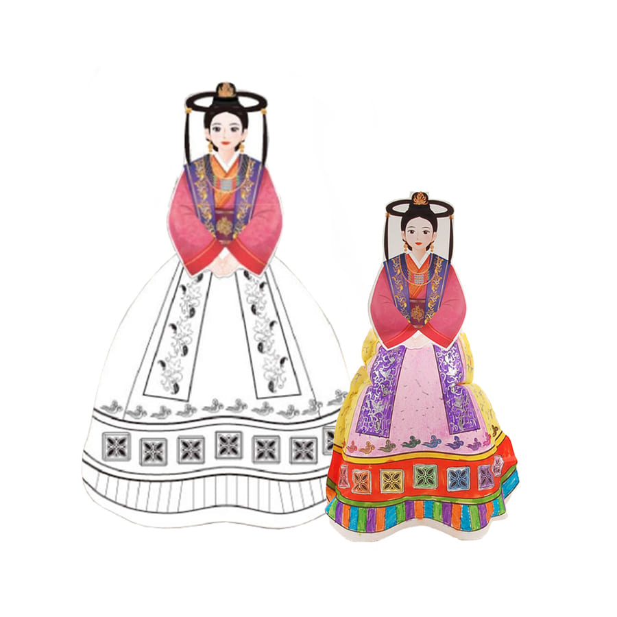 노리프렌즈 만들기재료 - 컬러룬 삼국시대 고구려 10인용 전통의상 색칠놀이
