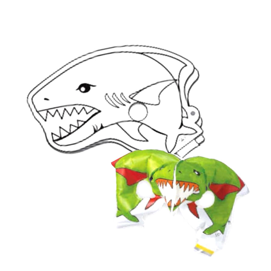 노리프렌즈 만들기재료 - 컬러룬 상어가면 10인용 동물가면 색칠놀이