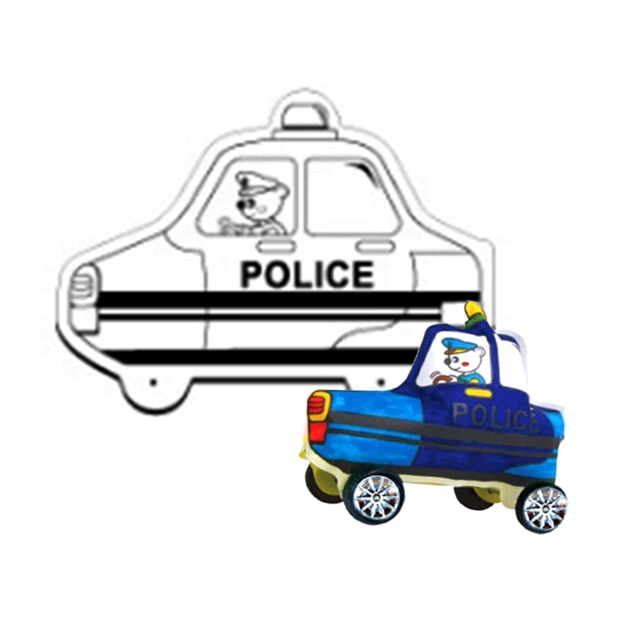 노리프렌즈 만들기재료 - 컬러룬 경찰차 10인용 색칠놀이 바퀴세트포함