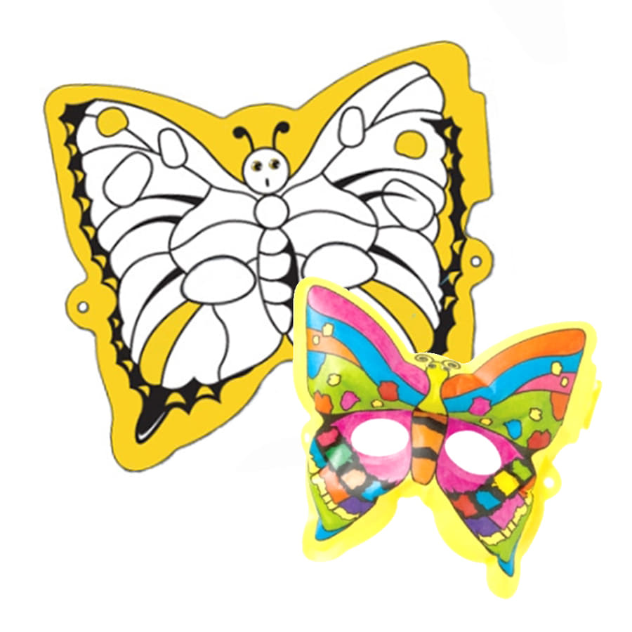 노리프렌즈 만들기재료 - 컬러룬 나비가면 10인용 동물가면 색칠놀이