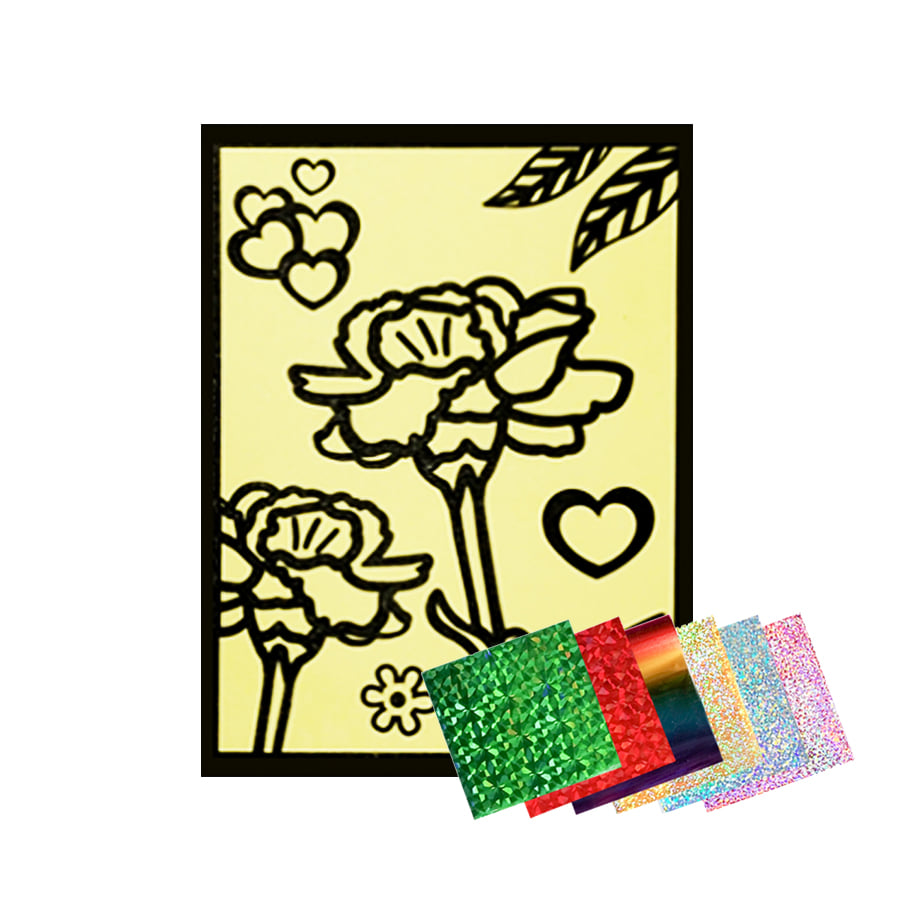 노리프렌즈 만들기재료 - 카네이션 포일아트 유아 집콕 놀이 호일 diy 홈키트 초등 미술 키즈 엄마표 만들기