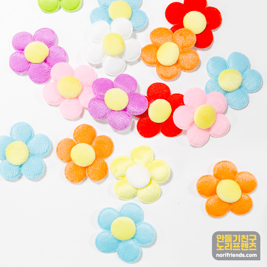 노리프렌즈 만들기재료 - 벨벳장식꽃 50개 색상혼합 만들기 꾸미기 재료