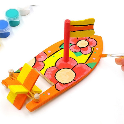 노리프렌즈 만들기재료 - 나무동력배 조립 장난감 만들기