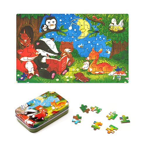 노리프렌즈 만들기재료 - 틴케이스 퍼즐 숲속이야기 60pcs 민화샵 그림퍼즐