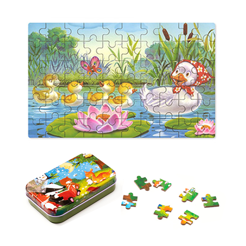 노리프렌즈 만들기재료 - 틴케이스 퍼즐 미운오리새끼 60pcs 민화샵 그림퍼즐