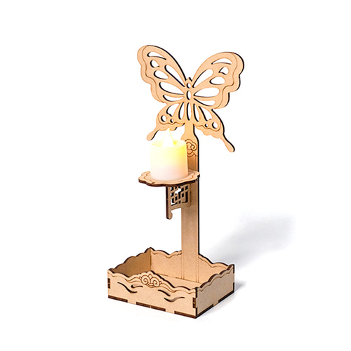 노리프렌즈 만들기재료 - 전통 LED 촛대 나비 명절 어린이 민화샵 만들기 조명 포함