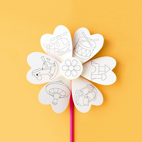 노리프렌즈 만들기재료 - 종이 하트장난감 바람개비 만들기재료 엄마표 미술놀이 DIY 공예 집콕
