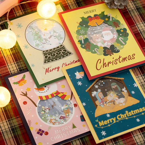 노리프렌즈 만들기재료 - 스노우볼 크리스마스 카드 DIY 만들기 집콕놀이 예쁜카드