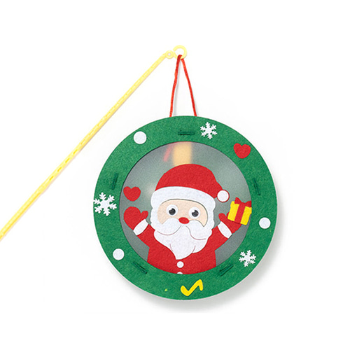 노리프렌즈 만들기재료 - 크리스마스 펠트등 산타 손잡이 장식 만들기 조명포함