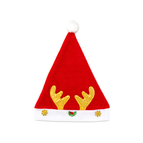 노리프렌즈 만들기재료 - 크리스마스 산타모자 노랑뿔 파티용품 머리장식