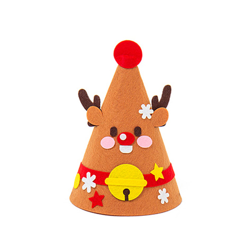 노리프렌즈 만들기재료 - 크리스마스 펠트 고깔 모자 루돌프 만들기 파티용품 꼬깔모자