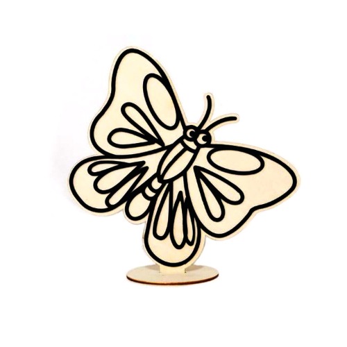 노리프렌즈 만들기재료 - 나무라인액자 물방울 나비 테두리 검정 라인 탁상액자