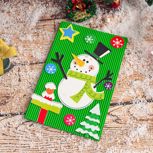 노리프렌즈 만들기재료 - 크리스마스 종이 카드 눈사람 만들기 스티커 꾸미기