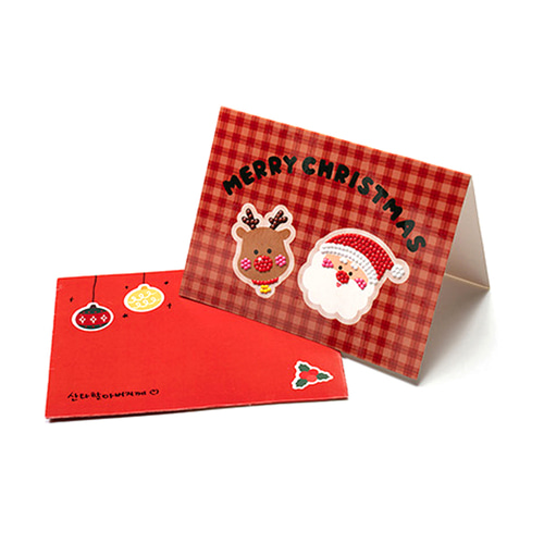 노리프렌즈 만들기재료 - 보석십자수 크리스마스 산타 카드 만들기 편지쓰기