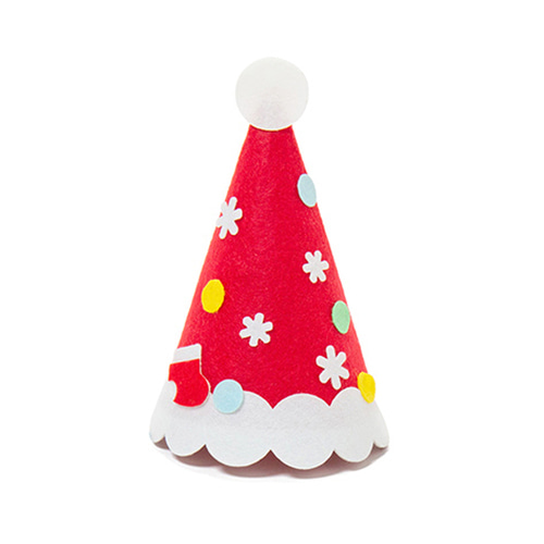 노리프렌즈 만들기재료 - 크리스마스 펠트 고깔 모자 산타 만들기 파티용품 꼬깔모자