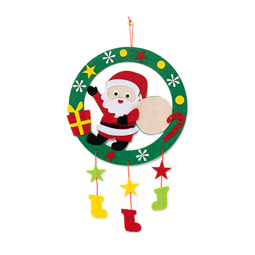 노리프렌즈 만들기재료 - 크리스마스 펠트 리스 산타 벽장식 만들기