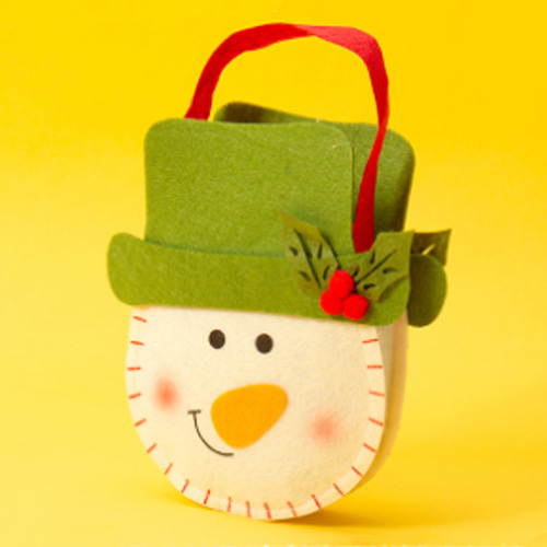 노리프렌즈 만들기재료 - 크리스마스 눈사람 퀼트가방 선물포장 예쁜펠트가방