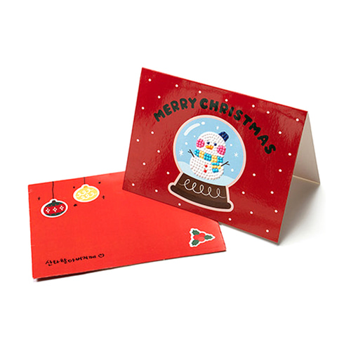 노리프렌즈 만들기재료 - 보석십자수 크리스마스 눈사람 카드 만들기 편지쓰기