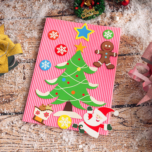 노리프렌즈 만들기재료 - 크리스마스 종이 카드 트리 만들기 스티커 꾸미기