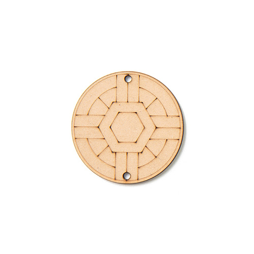 노리프렌즈 만들기재료 - 팬시우드 전통문양 십자무늬 나무 팬던트 장식