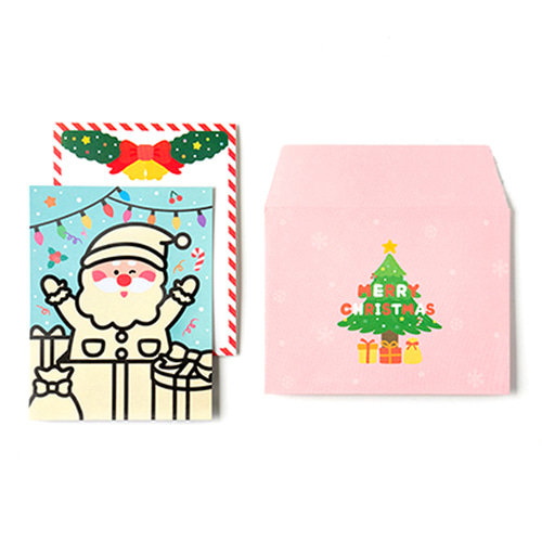 노리프렌즈 만들기재료 - 포일아트카드 크리스마스 산타 만들기 메시지 편지지