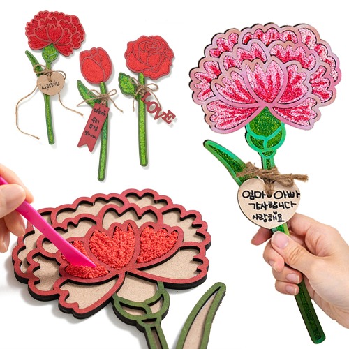 노리프렌즈 만들기재료 - 카네이션만들기 꽃송이 클레이세트 집콕놀이키트 만들기수업