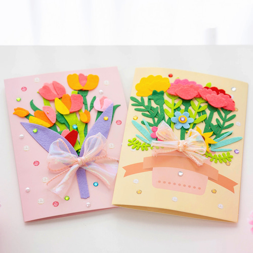 노리프렌즈 만들기재료 - 카네이션 꽃카드만들기키트 어버이날 엽서 메시지카드 선물