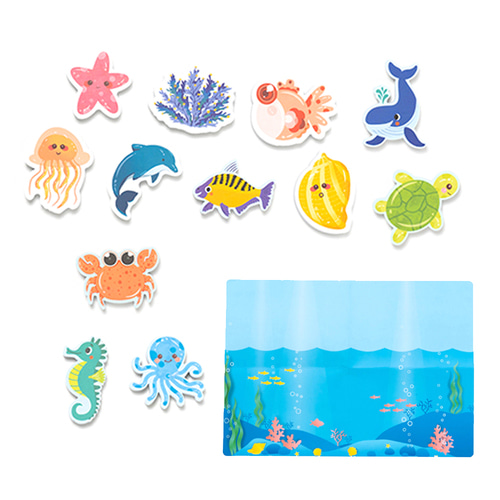 노리프렌즈 만들기재료 - 물놀이스티커 해양 바다 방수포스터 목욕놀이 즐거운물놀이