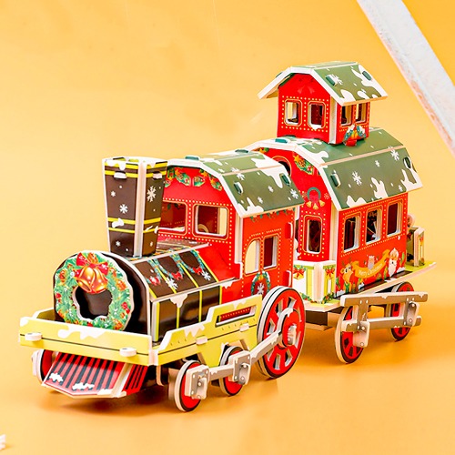 노리프렌즈 만들기재료 - 3D입체퍼즐 크리스마스 기차 페이퍼토이 조립취미 모형만들기