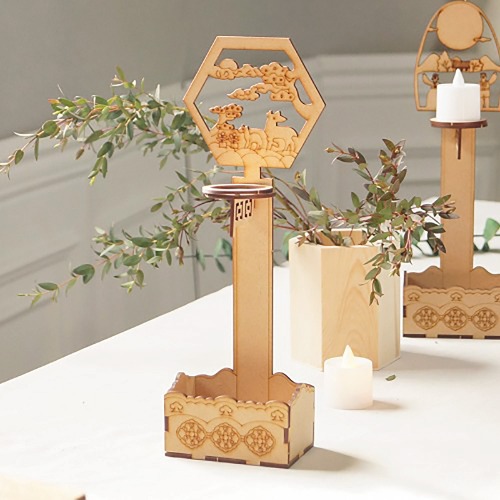 노리프렌즈 만들기재료 - 나무도안판 전통촛대 3호 동양화 공예 재료