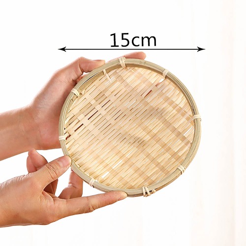 노리프렌즈 만들기재료 - 대나무소쿠리 원형 약15cm 전통공예 채반 두꺼운끈