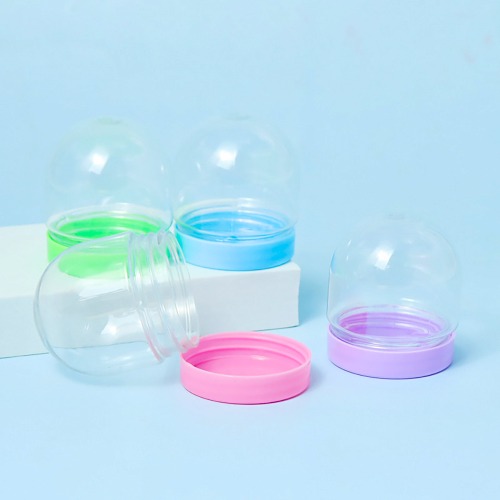 노리프렌즈 만들기재료 - PVC용기 원형돔 10개 혼합색 6X4.7cm 약75ml