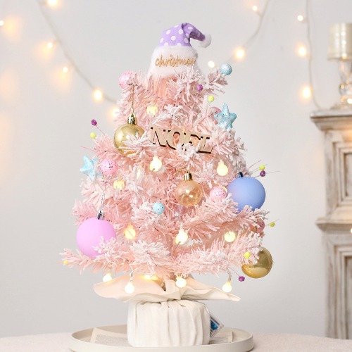 노리프렌즈 만들기재료 - 크리스마스 트리 완벽세트 핑크 약50cm 인테리어소품