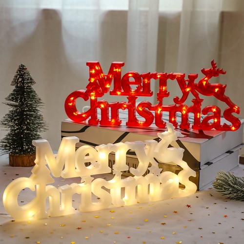 노리프렌즈 만들기재료 - LED글자판 크리스마스 약27.5X10.5cm 장식 조명 무드등