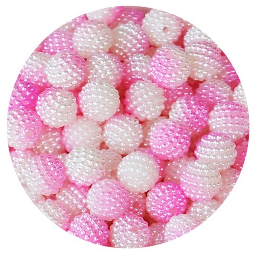 노리프렌즈 만들기재료 - 오도독 진주구슬 2톤 분홍흰색 1cm 약100g