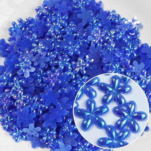 노리프렌즈 만들기재료 - 단면비즈 파스텔방울꽃 파랑 약1000개