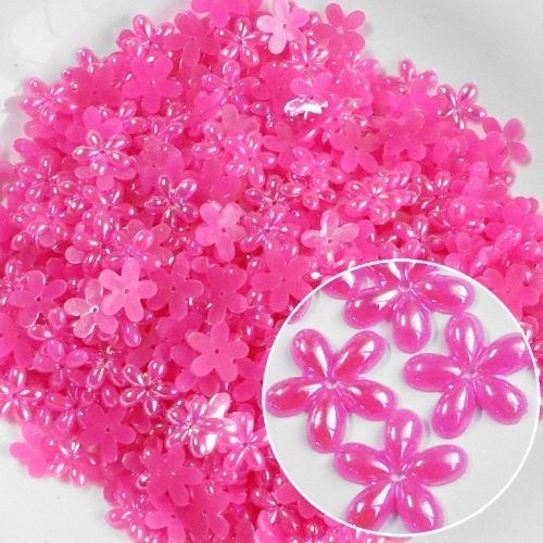 노리프렌즈 만들기재료 - 단면비즈 파스텔방울꽃 진분홍 약1000개