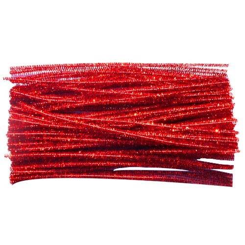 노리프렌즈 만들기재료 - 반짝이 가는줄모루 빨강 30cm 약100줄 공예용 철사재료