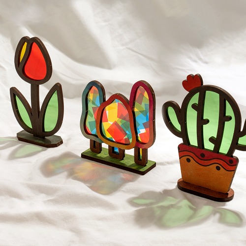 노리프렌즈 만들기재료 - 썬캐쳐 나무공예 만들기재료 색깔놀이 미술키트 만들기세트