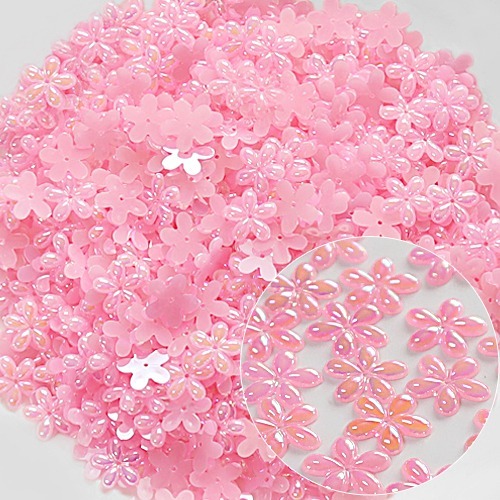노리프렌즈 만들기재료 - 단면비즈 파스텔방울꽃 분홍 약1000개